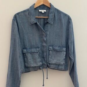 Splendid Breck Chambray Jacket with Drawstring